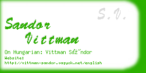 sandor vittman business card